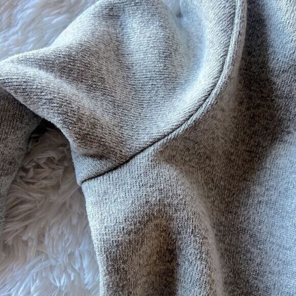 Fleece-Lined Zip-Pocket Everlast Funnel Neck Grey Hoodie Thick - Picture 10 of 12